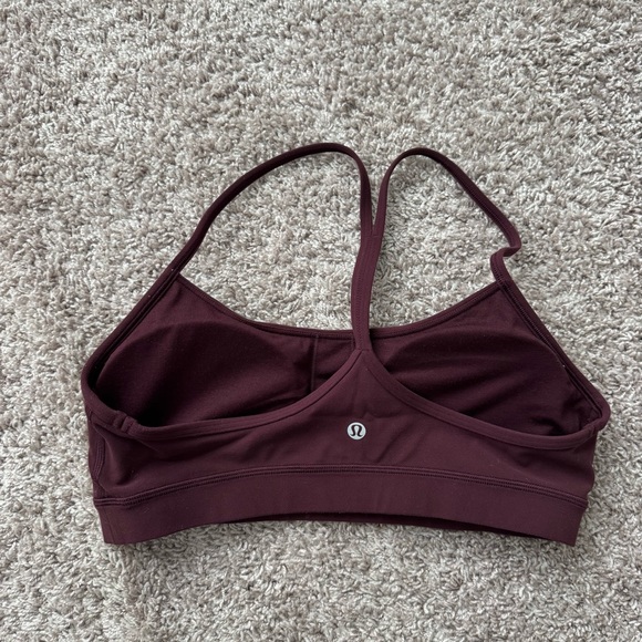 Lululemon Flow Y Sports Bra Nulu Light Support - Cassis Burgundy Maroon Size 10 - Picture 2 of 7